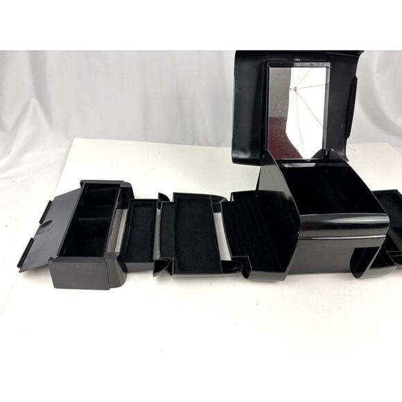 Vintage 1980s The Jewel Kit Expandable Fold-Out Jewelry Box Black USA Made - Picture 13 of 16